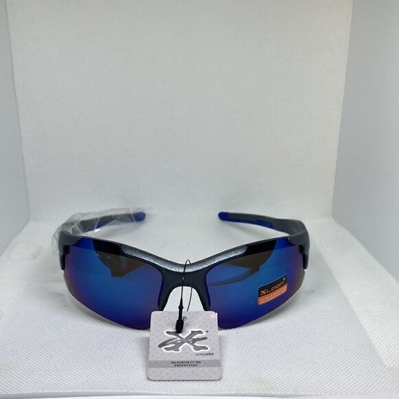 X-Loop Wrap Colored Mirrored Lens Sunglasses - Picture 2 of 3